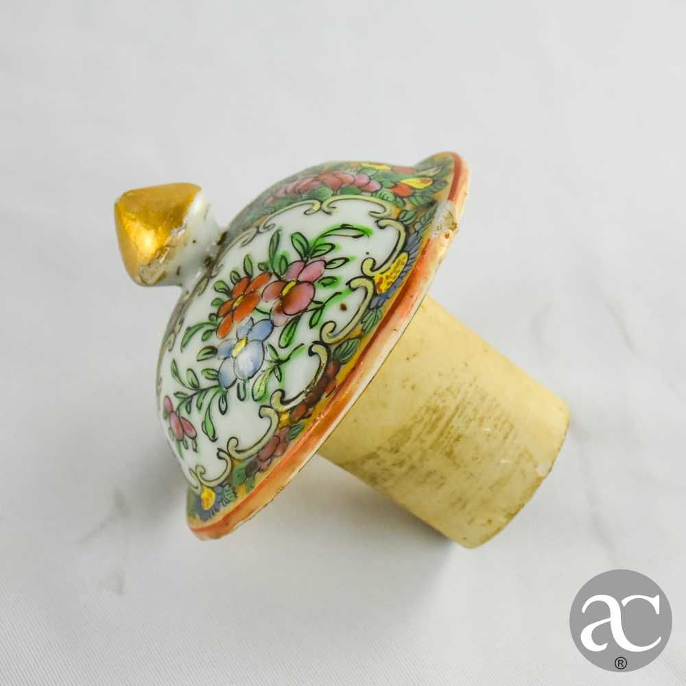 Garrafa bojuda com tampa, decoração Mandarim, reinado Guangxu