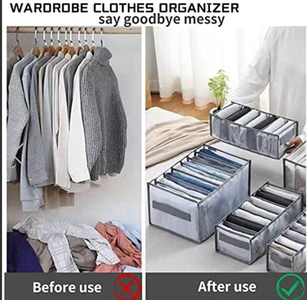 Органайзер 4шт для зберігання одягу в гардеробі Box For Clothes