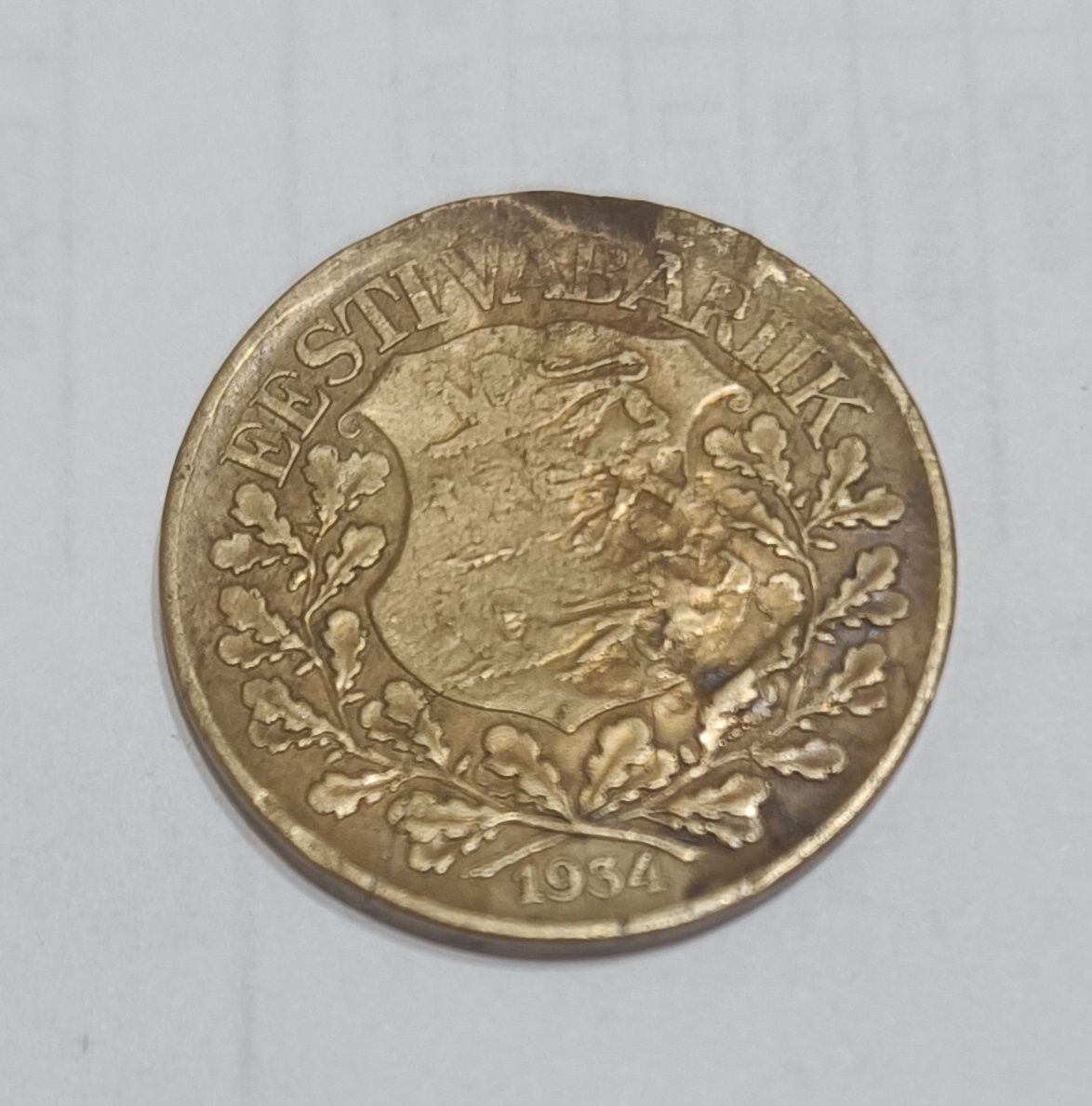 Монета 1 крона 1934 г., Эстония