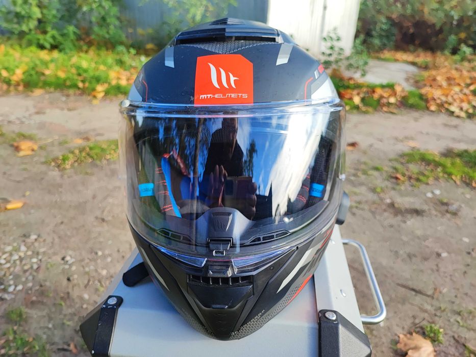 Kask motocyklowy szczękowy MT ATOM 2 SV BAST BLACK/GREY  XXL