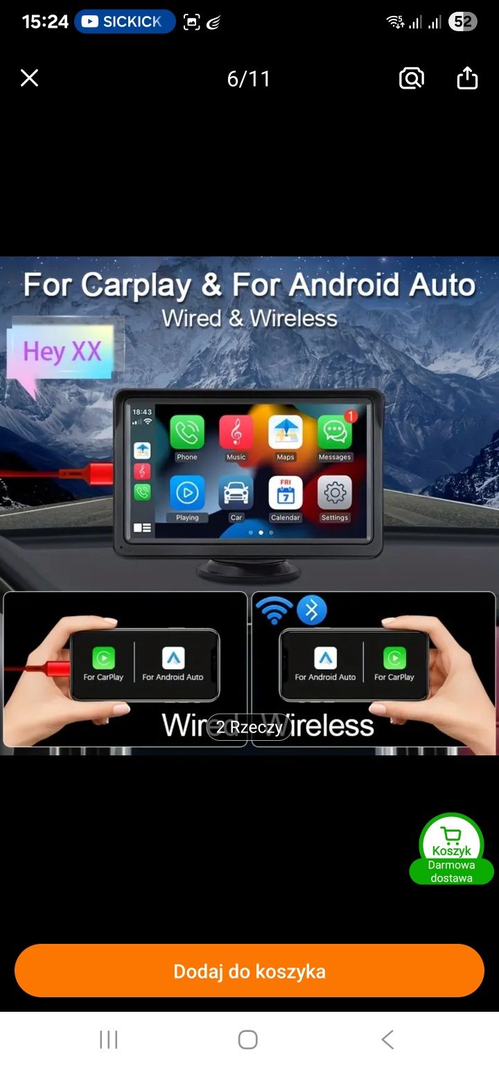 Odtwarzacz multimedialny 2din TEMU Radio Carplaty Android