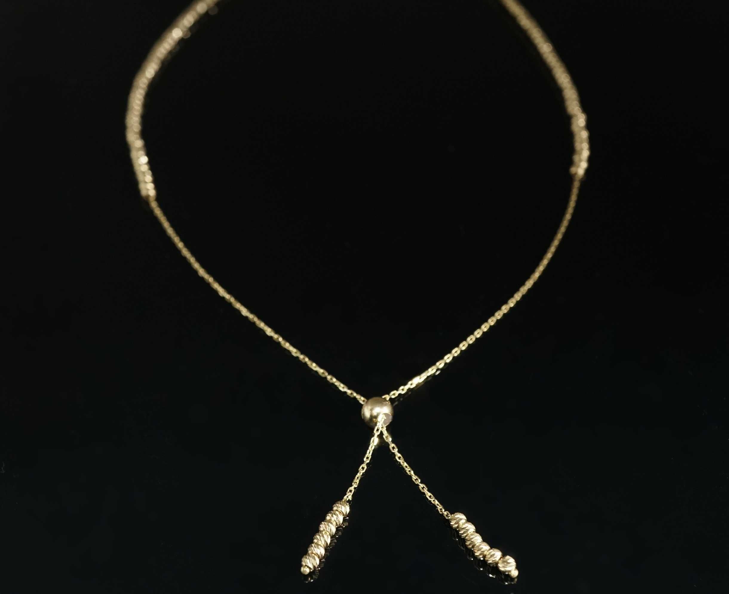 Złoto 585-złoty łańcuszek damski naszyjnik krawatka