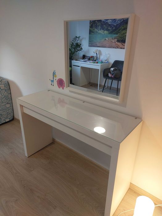 Toaletka MALM IKEA odbiór Wrocław   biały, 120x41 cm · Jak nowy