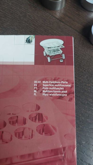 Płyta wielofunkcyjna: podst. na tort, podgrzewacz jedzenia, świecznik