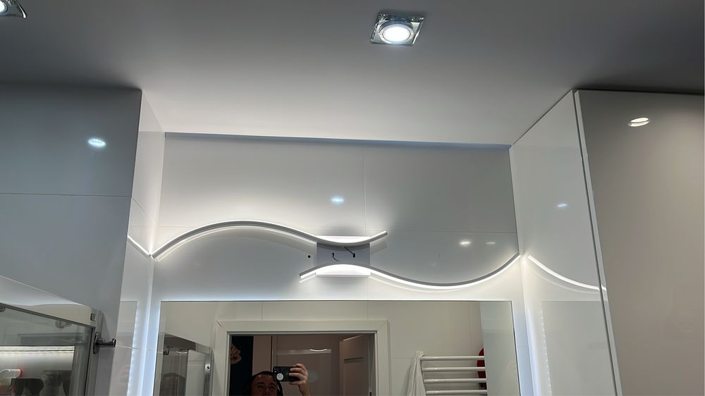 Kinkiet nad lustro bialy 100cm modern nowoczesny