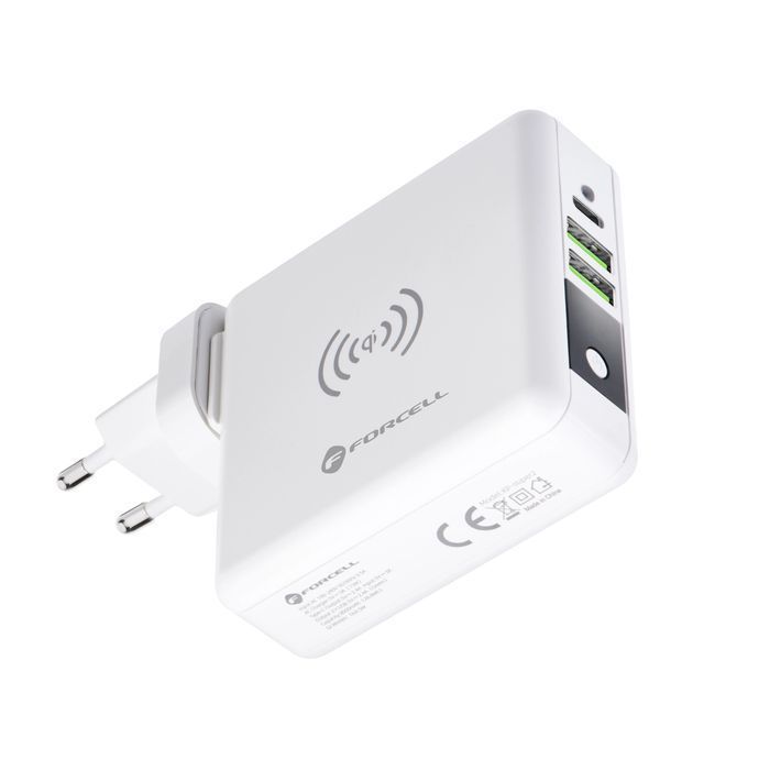 Ładowarka podróżna Forcell 4w1 8000mAh QC3.0 USB-C Powerbank Indukcja