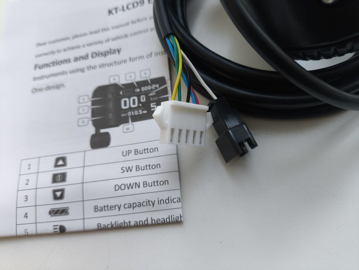 Дисплей KT-LCD9R 24V, 36V, 48V з вбудованим курок газа KUNTENG велосип
