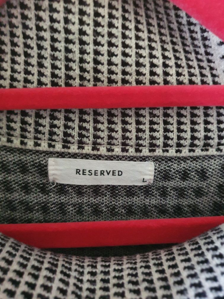 Krótki sweter, półgolf, pepitka, Reserved, L
