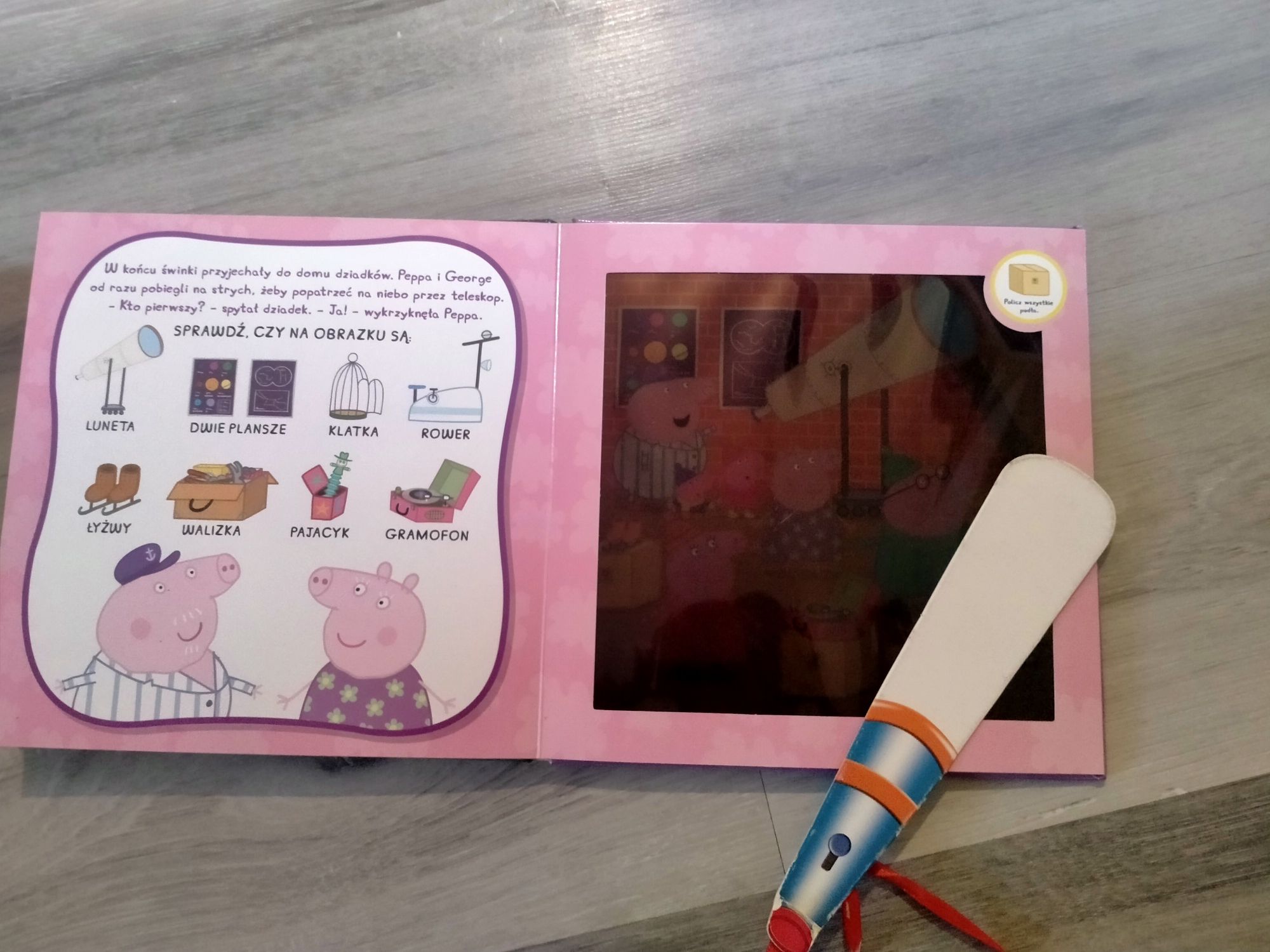 Książki dla dzieci z serii świnka Peppa magiczne podświetlane obrazki