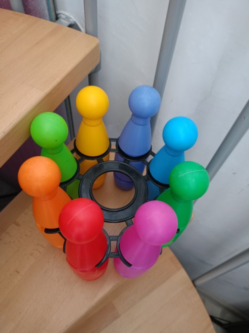 Kręgle plastikowe zabawka dla dzieci wielobarwna