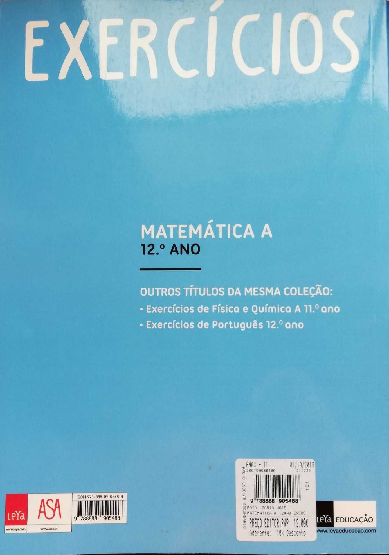 Livro de exercícios de Exame Nacional. Matemática A 12. Ano