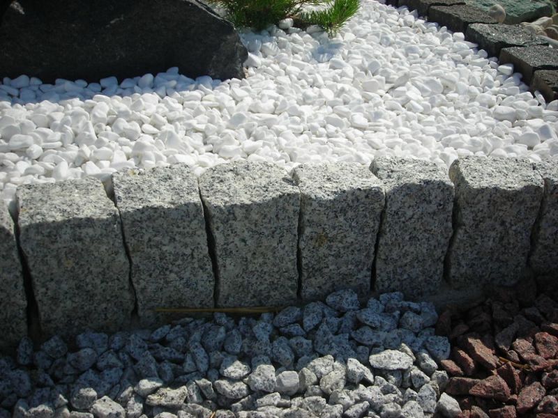 Granit cegiełka 5x10x20 palisada kostka granitowa brukowa ziemia kora