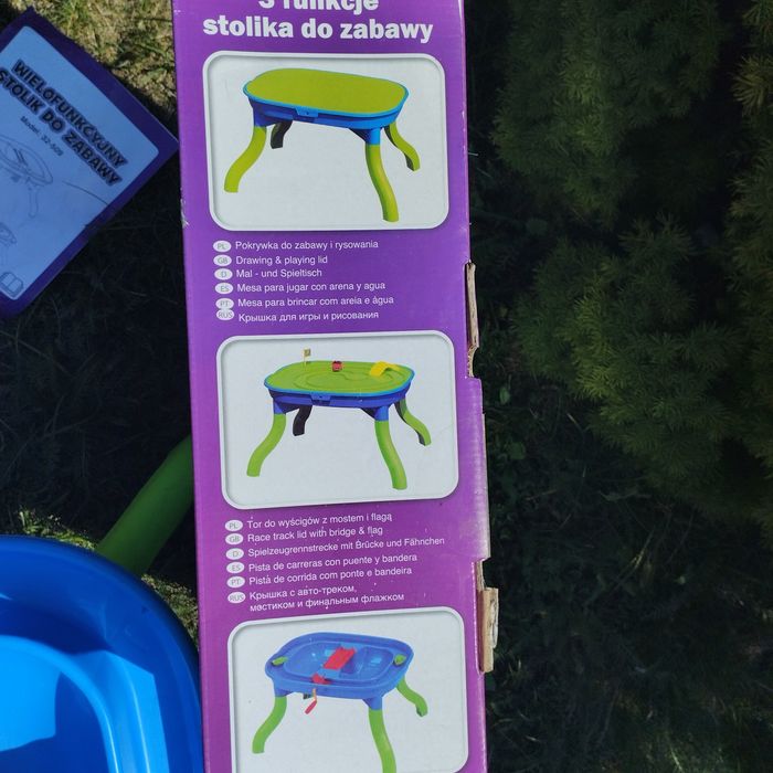 Stolik dziecięcy wielofunkcyjny 3w1 do wody, piasku i nie tylko