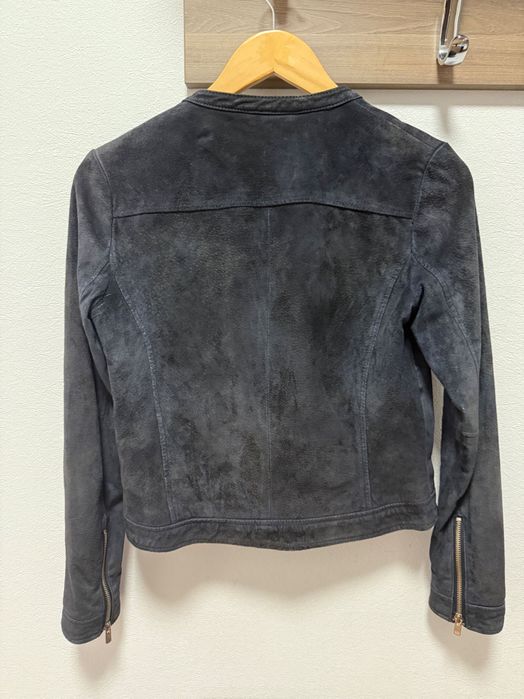 Куртка натуральна замшева Mango розмір С синього кольору