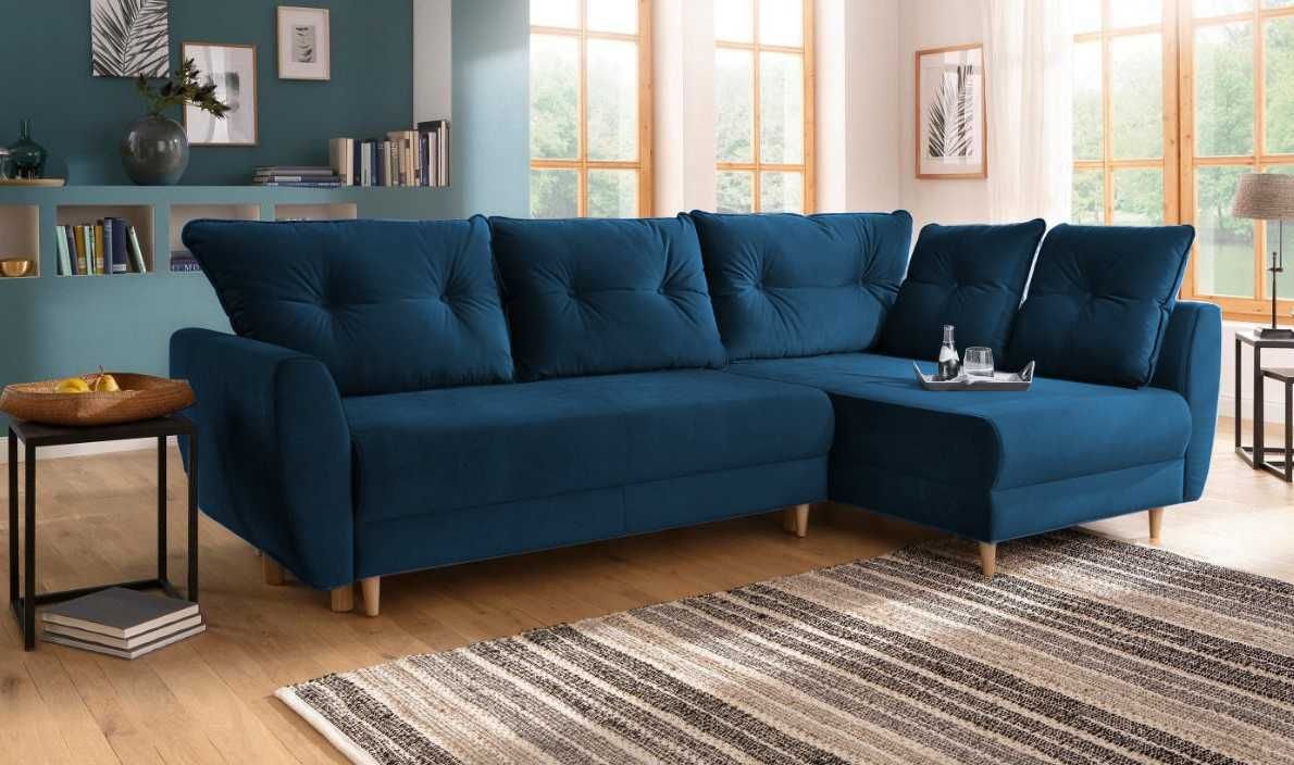 Od Producenta Narożnik VELVET 2 kanapa ROZKŁADANA Sofa SPRĘŻYNY