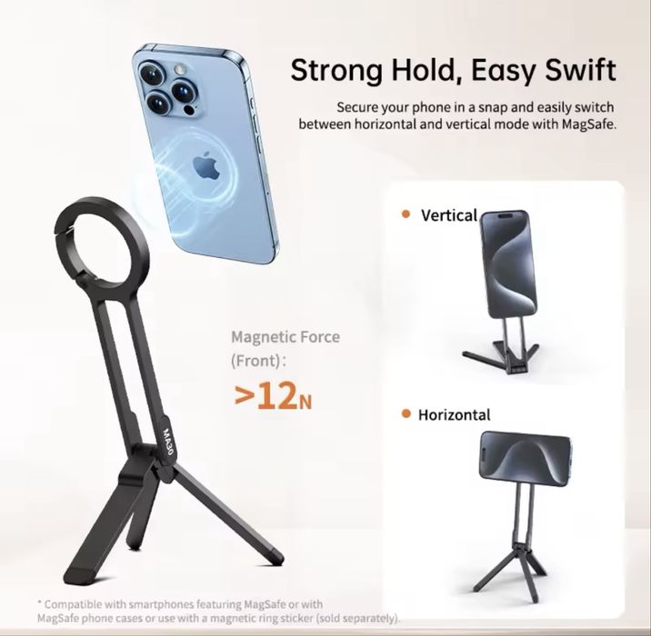 Штатив магнітний для телефону з карабіном Ulanzi MA30 тримач