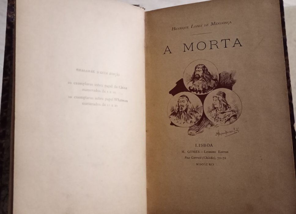 Livro raro A Morta de Henrique Lopes Mendonça, 1891