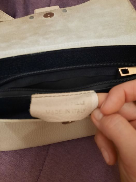 Сумка кросбоди шкіра бежевая