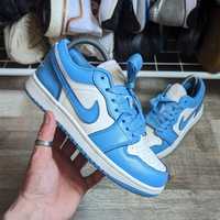 Nike air Jordan 1 low кроссовки  низкие белые с голубым 36 размер