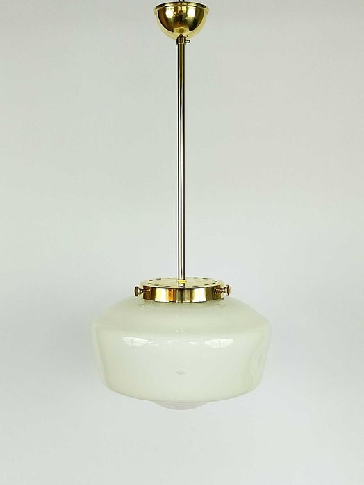 Lampa wisząca mosiężna duża Art Deco  PRL retro art deco vintage