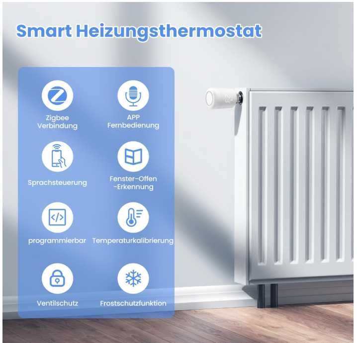 Inteligentna głowica termostatyczna MIUCDA TRV16 + akcesoria