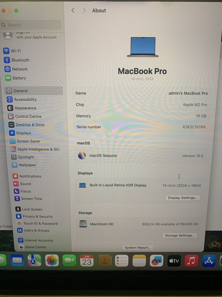 Apple Macbook Pro 14 M2 pro 16gb 1Tb
