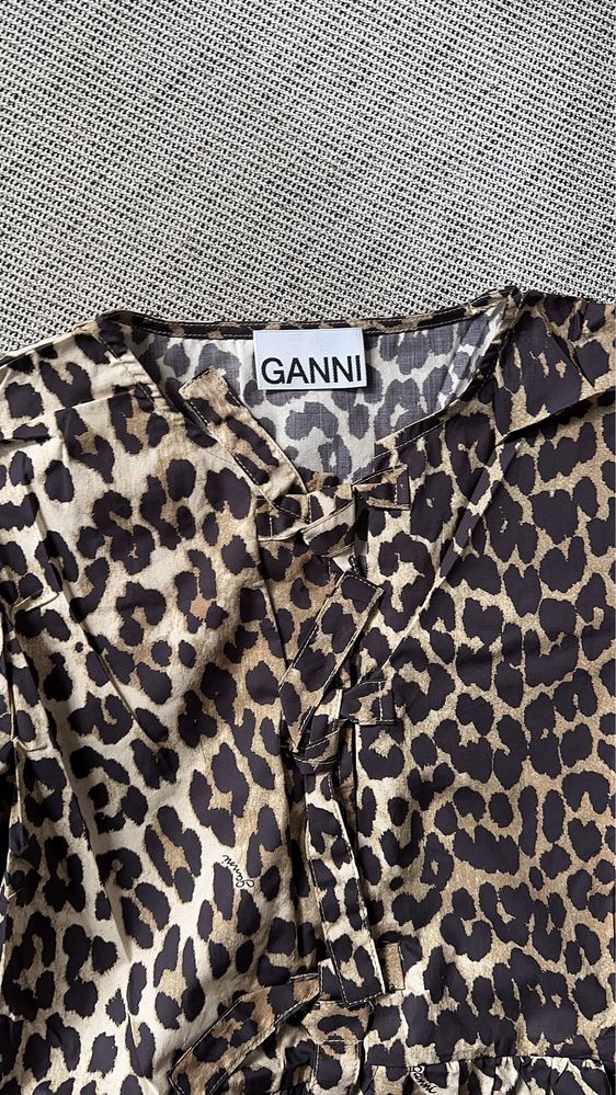 Ganni leopard print bluza koszula blouse