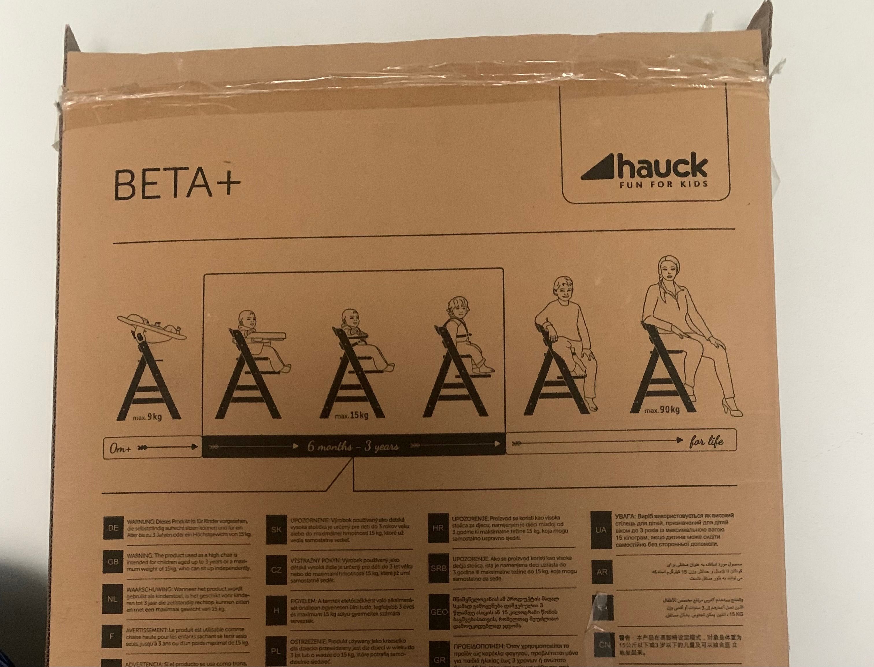 Hauck Beta+ wysokie krzesełko do karmienia