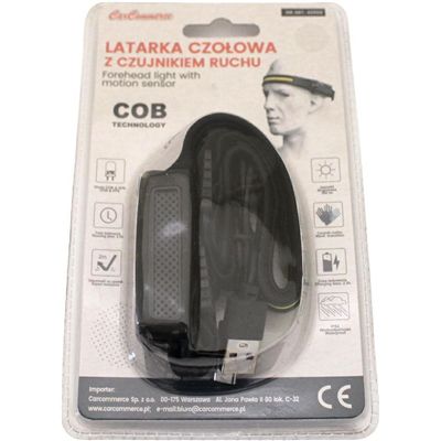 Latarka Czołowa 350Lm 1200Mah Aku Czujnik Ruchu