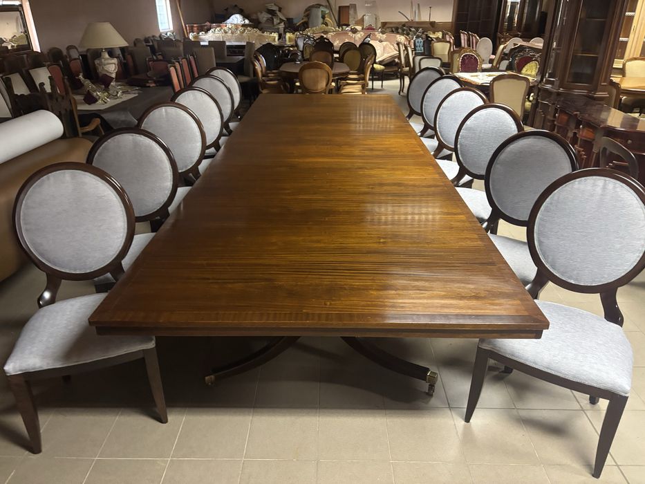 Mega Stół Angielski 18-20 osób + 12 krzeseł Meble Stylowe sklep zestaw