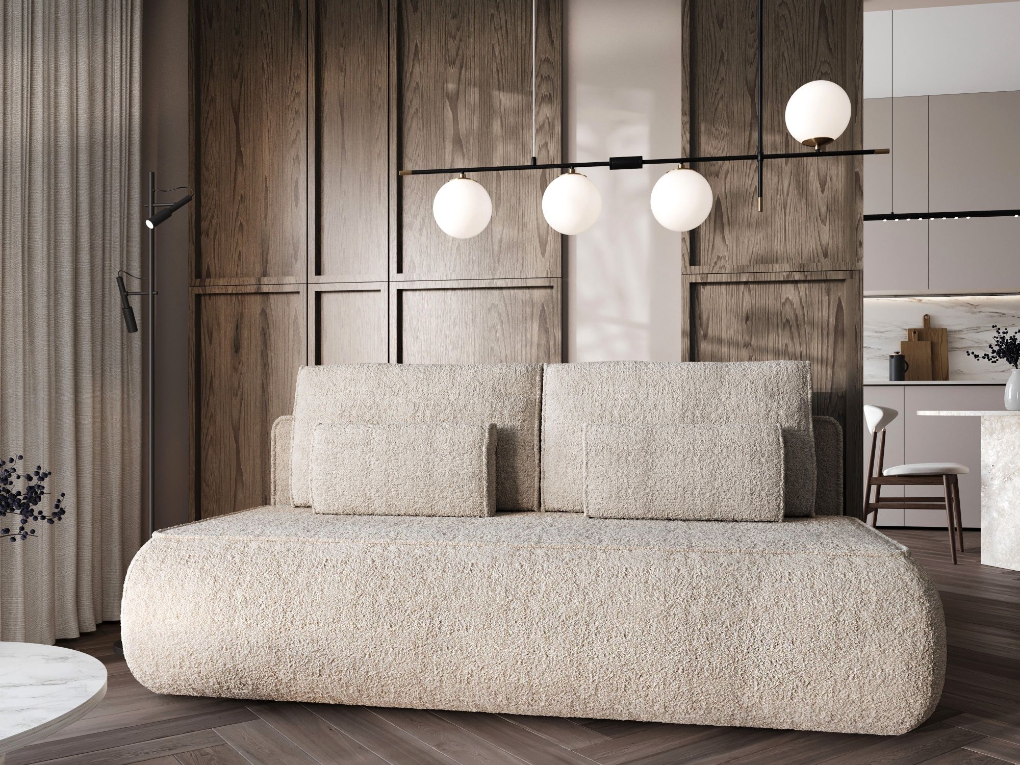 Sofa rozkładana prosto od producenta Baranek boucle