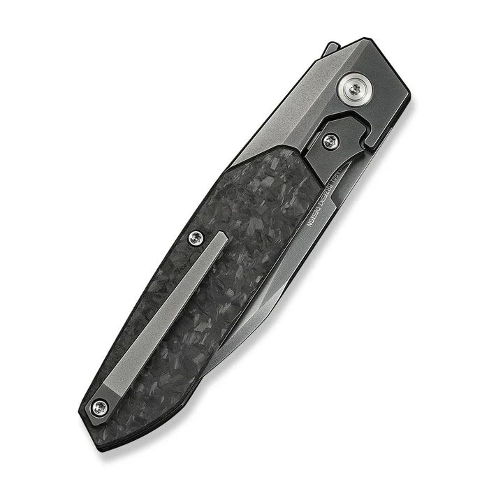 Nóż składany WeKnife Brr15 Gray Titanium/Shredded Carbon Fiber,