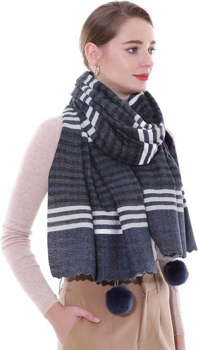 SWAT PANY Damski Szal Pashmina - Granatowy