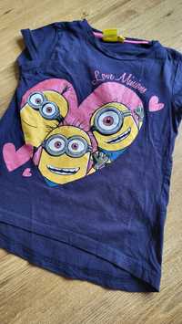 T-shirt dziewczęcy minionki 128