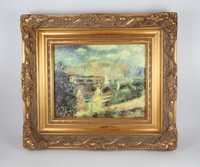 Moldura c/gravura "As margens do rio Sena em Argenteuil" - Renoir