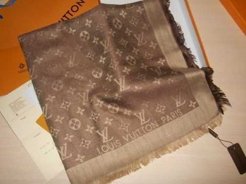 Louis Vuitton, Szal Szalik Chusta apaszka damski kasmir, Francja 01033