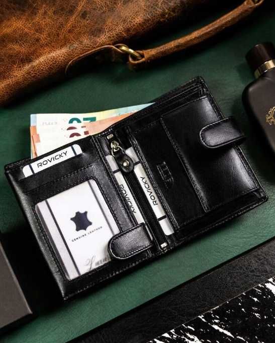 Rovicky portfel skóra naturalna czarny R-SET-M-N4L-KCS BLAC ttst741