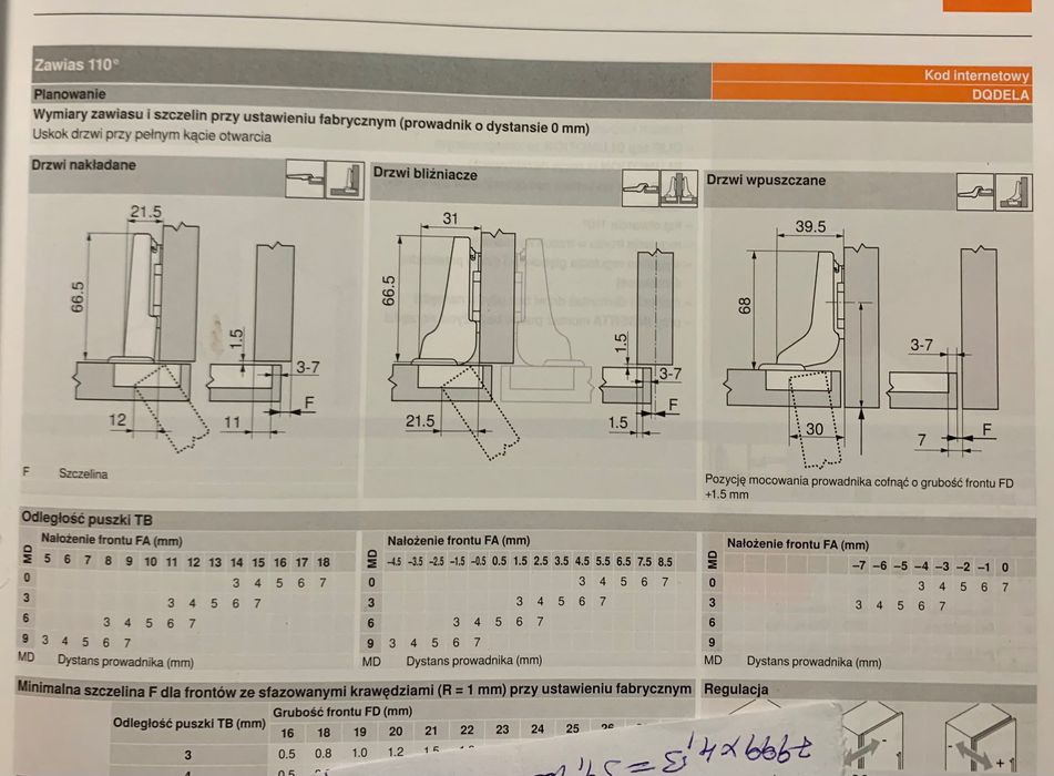 BLUM Zawias CLIP top 110 st INSERTA