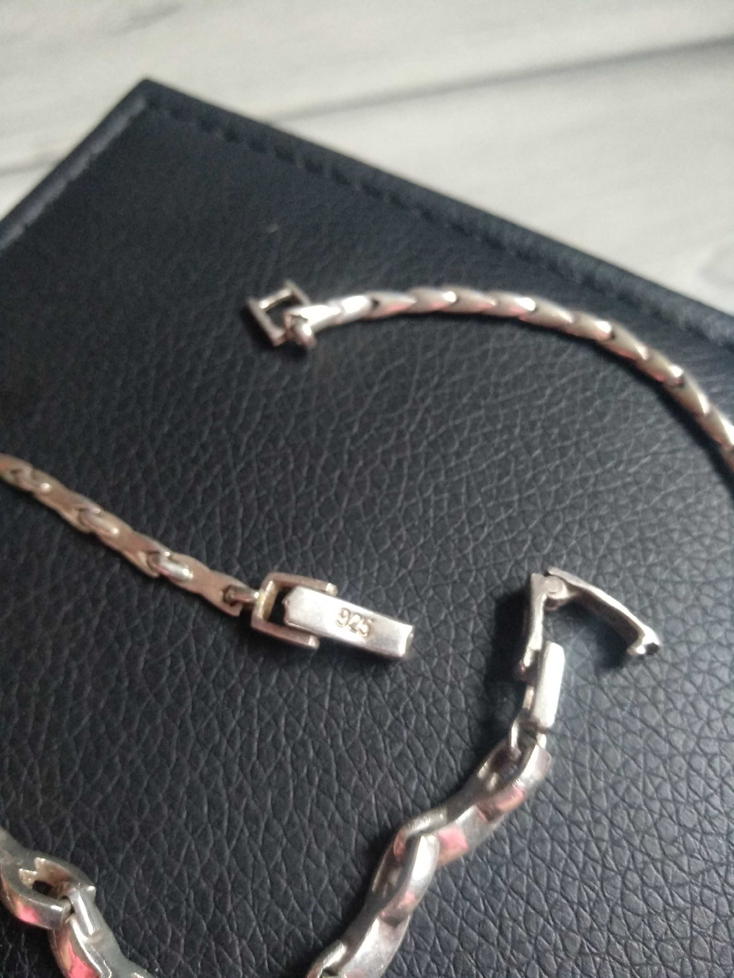 Komplet biżuterii srebrnej 925 z macicą perłową kolia i bransoletka