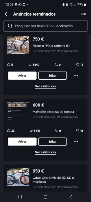 Bicicletas de estrada carbono oportunidades