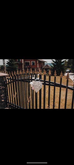 Ozdoby ślubne serca wiklinowe