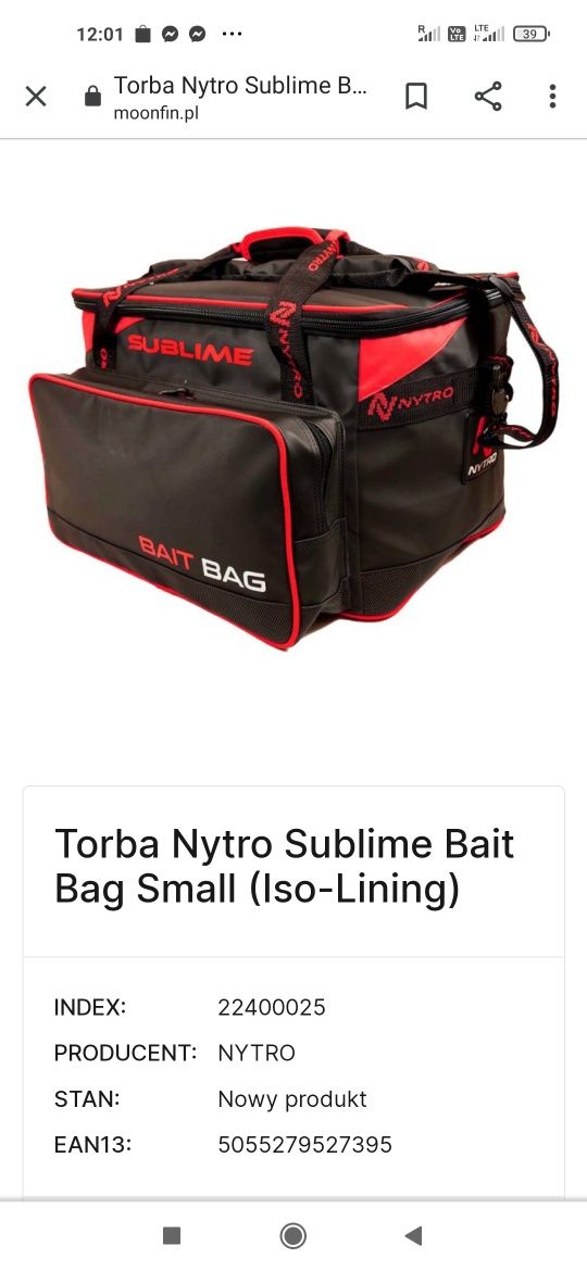 Torba Nytro sublime bait bag smail