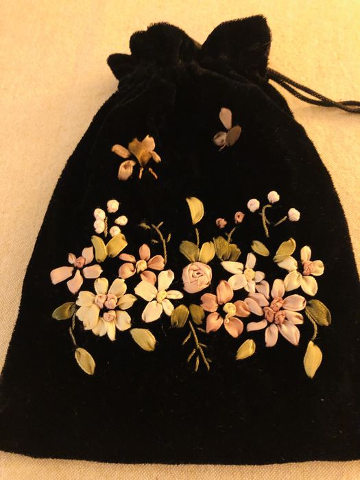 Torebka Retro / worek ręcznie wyszywana rękodzieło