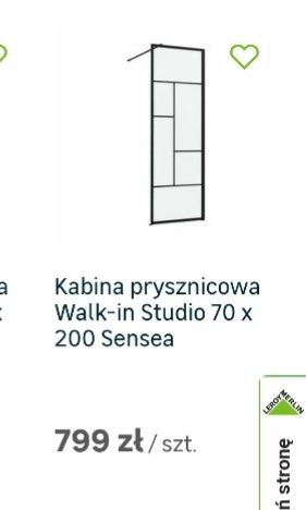 Kabina prysznicowa Walk in studio 70x200