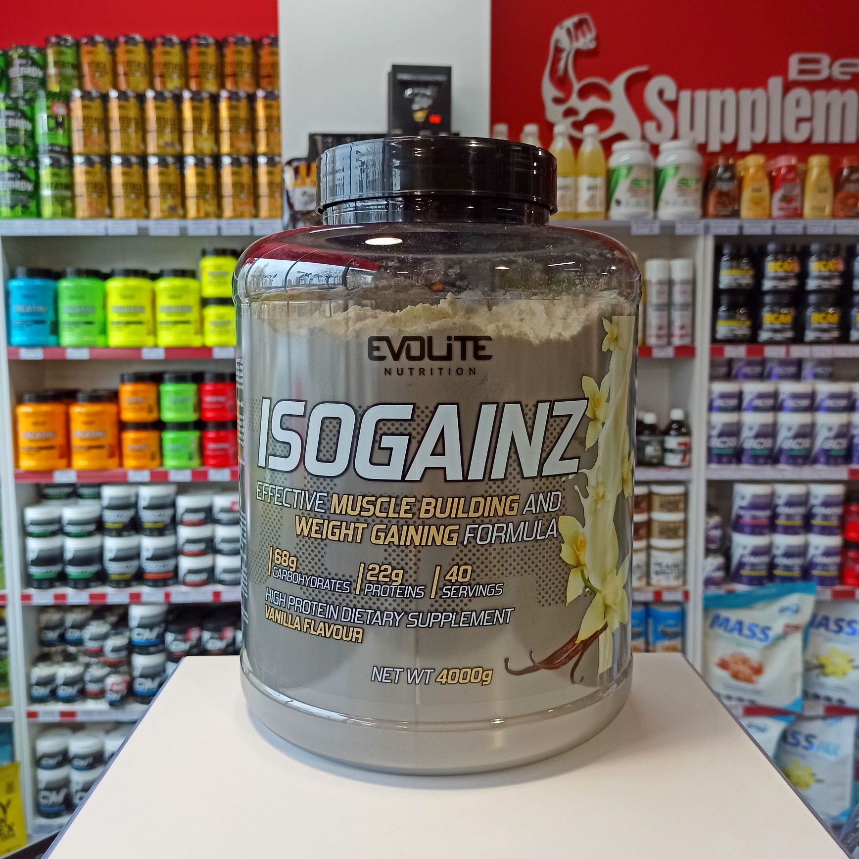 Evolite ISOGainz 4000g Gainer Odżywka Na Mase Węglowodany smak wanilia