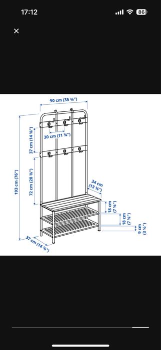 Cabide com banco/ arrumação sapatos PINNIG - IKEA