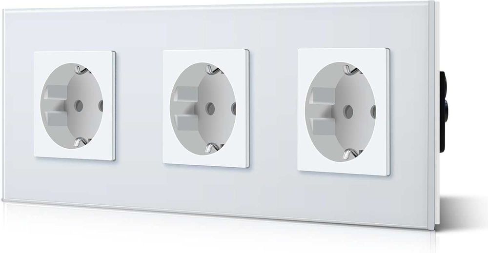 2x BSEED Gniazdo ścienne 3 standardowe gniazdka Schuko - 2 komplety