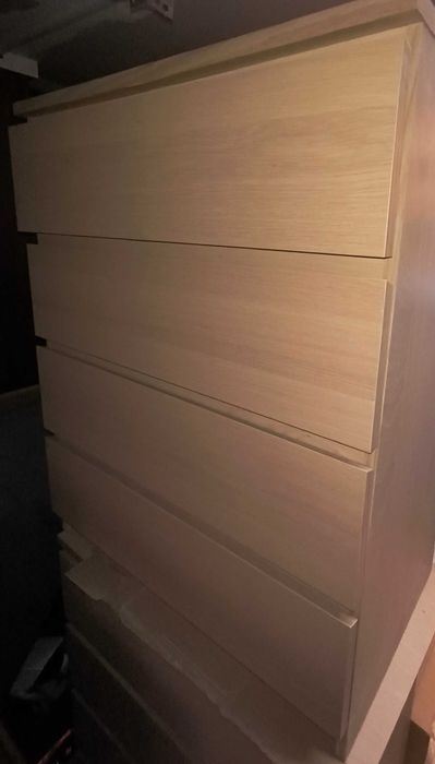 Komoda Ikea Malm okleina dębowa