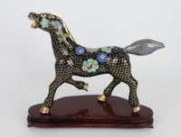 Cavalo em cloisonné com Suporte - China