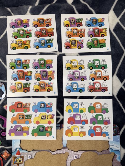 Розвиваюча гра, пазли-вкладки Тваринки на машинках.